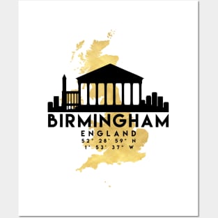 Birmingham England Skyline Map Art Posters and Art